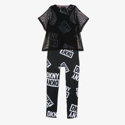 DKNY-Teen Girls Black Logo 2-in-1 Jumpsuit  | Childrensalon Outlet