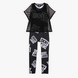 DKNY-Teen Girls Black Logo 2-in-1 Jumpsuit  | Childrensalon Outlet