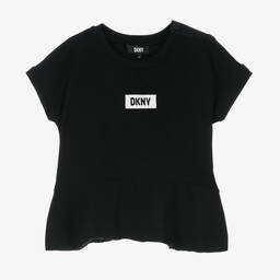 DKNY-Черная футболка с баской | Childrensalon Outlet