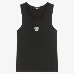 DKNY-Teen Girls Black Logo Vest Top | Childrensalon Outlet