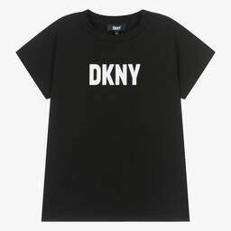 DKNY-Teen Girls Black Organic Cotton T-Shirt | Childrensalon Outlet