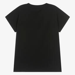 DKNY-Teen Girls Black Organic Cotton T-Shirt | Childrensalon Outlet