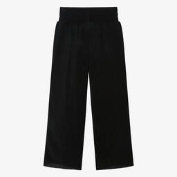 DKNY-Teen Girls Black Ribbed Wide Leg Trousers | Childrensalon Outlet