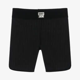 DKNY-Teen Girls Black Stripe Logo Shorts | Childrensalon Outlet