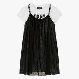 DKNY-Черно-белое платье 2-в-1 | Childrensalon Outlet