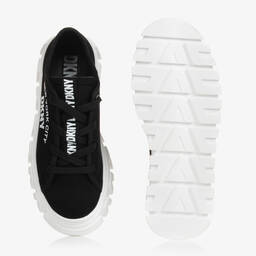 DKNY-Teen Girls Black & White Canvas Trainers | Childrensalon Outlet