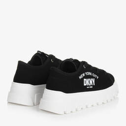 DKNY-Teen Girls Black & White Canvas Trainers | Childrensalon Outlet