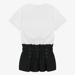 DKNY-Teen Girls Black & White Cotton Dress | Childrensalon Outlet