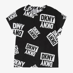 DKNY-Черно-белая хлопковая футболка | Childrensalon Outlet