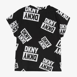 DKNY-Черно-белая хлопковая футболка | Childrensalon Outlet