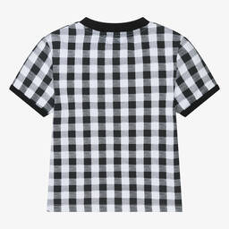 DKNY-Teen Girls Black & White Gingham T-Shirt | Childrensalon Outlet