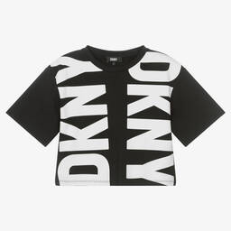 DKNY-Teen Girls Black & White Logo T-Shirt | Childrensalon Outlet