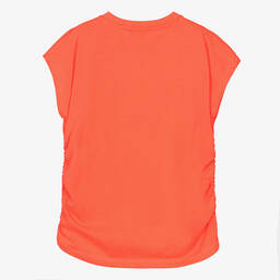 DKNY-Teen Girls Coral Pink Ruched T-Shirt | Childrensalon Outlet
