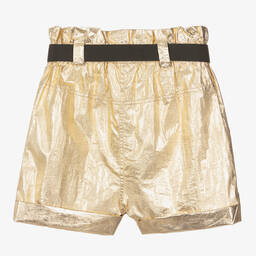 DKNY-Teen Girls Gold Paperbag Waist Shorts | Childrensalon Outlet