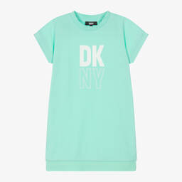 DKNY Teen Girls Green Cotton T Shirt Dress Childrensalon Outlet