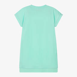 DKNY-فستان تيشيرت قطن لون أخضر للمراهقات | Childrensalon Outlet