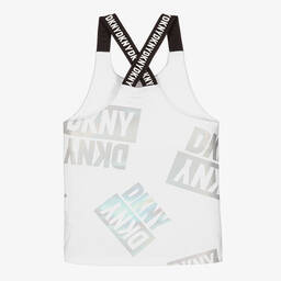 DKNY-Белый спортивный топ с переливающимися логотипами | Childrensalon Outlet