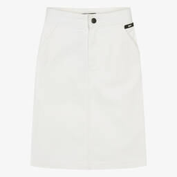 DKNY-Teen Girls Ivory Denim Skirt | Childrensalon Outlet