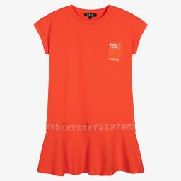 DKNY-Teen Girls Orange Peplum Dress | Childrensalon Outlet