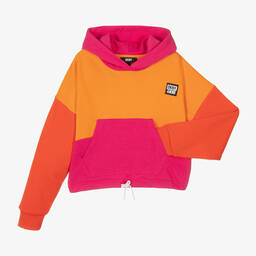 DKNY-Teen Girls Orange & Pink Cotton Hoodie | Childrensalon Outlet