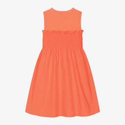 DKNY-فستان مزيج قطن لون برتقالي مرجاني للمراهقات | Childrensalon Outlet