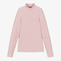 DKNY-Teen Girls Pink Ribbed Roll Neck Top | Childrensalon Outlet