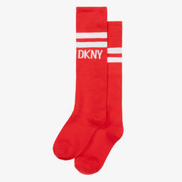 DKNY-Teen Girls Red Knee High Cotton Socks | Childrensalon Outlet