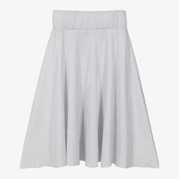 DKNY-تنورة ميدي بليسيه لون فضّي للمراهقات | Childrensalon Outlet