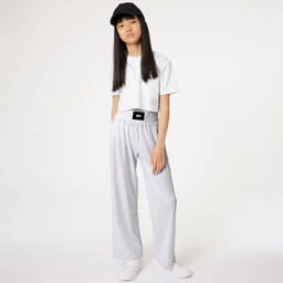 DKNY-Teen Girls Silver Plissé Trousers | Childrensalon Outlet