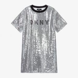DKNY-Teen Girls Silver Sequin Dress | Childrensalon Outlet