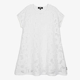DKNY-Teen Girls White 2-in-1 Mesh Dress | Childrensalon Outlet