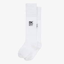 DKNY-Teen Girls White Knee High Socks | Childrensalon Outlet