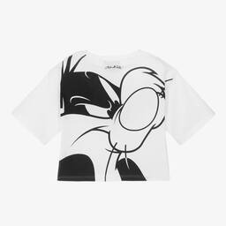 دكني-تيشيرت تينز بناتي قطن لون أبيض | Childrensalon Outlet