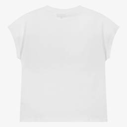 DKNY-Teen Girls White Organic Cotton T-Shirt | Childrensalon Outlet
