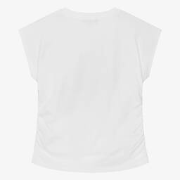 دكني-تيشيرت قطن عضوي لون أبيض للمراهقات | Childrensalon Outlet