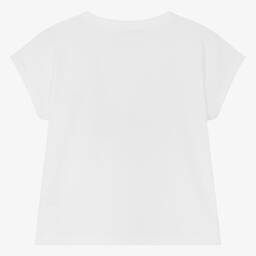 DKNY-تيشيرت قطن عضوي لون أبيض للمراهقات | Childrensalon Outlet