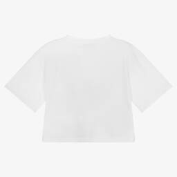 DKNY-Teen Girls White & Yellow Logo T-Shirt | Childrensalon Outlet