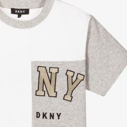 DKNY-Teen Grey & White Logo Dress | Childrensalon Outlet