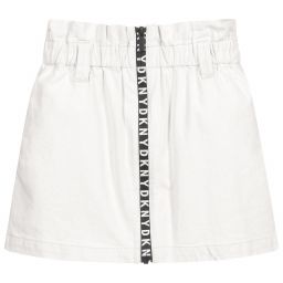 DKNY-Teen Ivory Logo Mini Skirt | Childrensalon Outlet