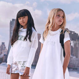 DKNY-Teen Silver Sequin NY Shorts | Childrensalon Outlet