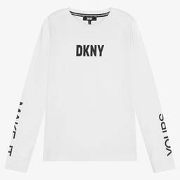 DKNY-Teen White Cotton Make It Yours Top | Childrensalon Outlet