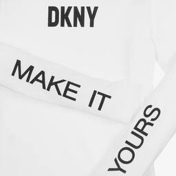 DKNY-Teen White Cotton Make It Yours Top | Childrensalon Outlet