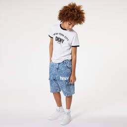 DKNY-White Cotton NYC T-Shirt | Childrensalon Outlet