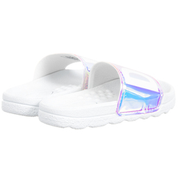 DKNY-White Iridescent Logo Sliders | Childrensalon Outlet