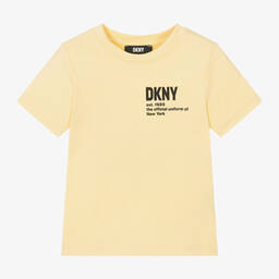DKNY-Yellow Cotton Jersey T-Shirt | Childrensalon Outlet