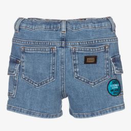  دولتشي آند غابانا-شورت أطفال ولادي قطن دنيم لون أزرق | Childrensalon Outlet