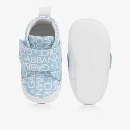 Dolce & Gabbana-Голубые кожаные пинетки для малышей | Childrensalon Outlet