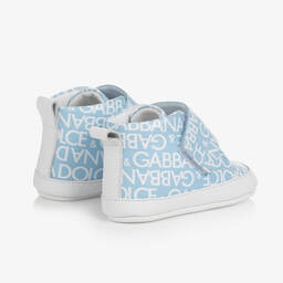 Dolce & Gabbana-Голубые кожаные пинетки для малышей | Childrensalon Outlet