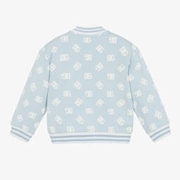  دولتشي آند غابانا-جاكيت بومبر أطفال ولادي قطن لون أزرق وأبيض | Childrensalon Outlet