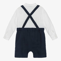 Dolce & Gabbana-Baby Boys Blue & White Linen Shortie | Childrensalon Outlet